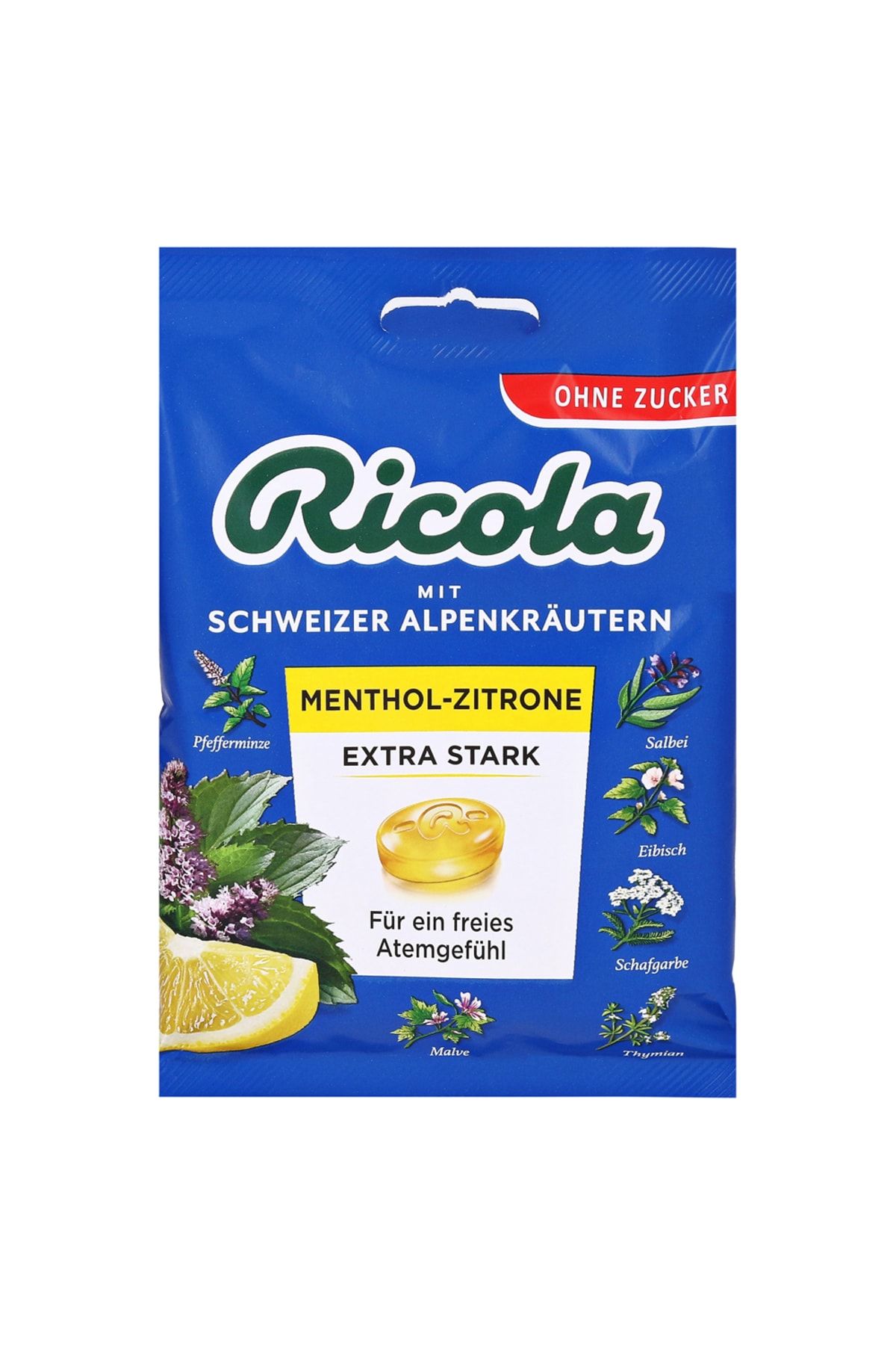 Nestle Ricola Mentol Limon Ekstra Güçlü Şekersiz 18 X 75g
