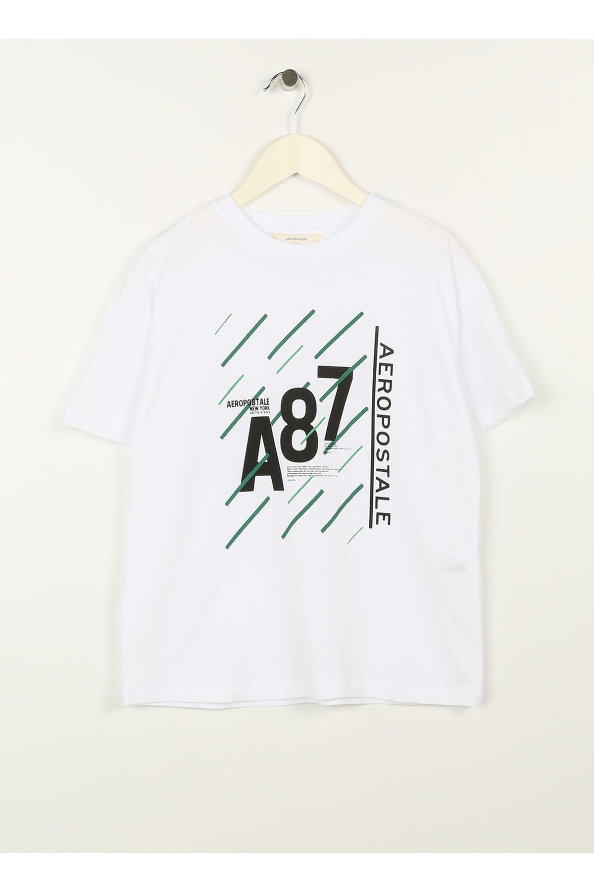 Aeropostale Baskılı Ekru Erkek Çocuk T-shirt 23sab-02