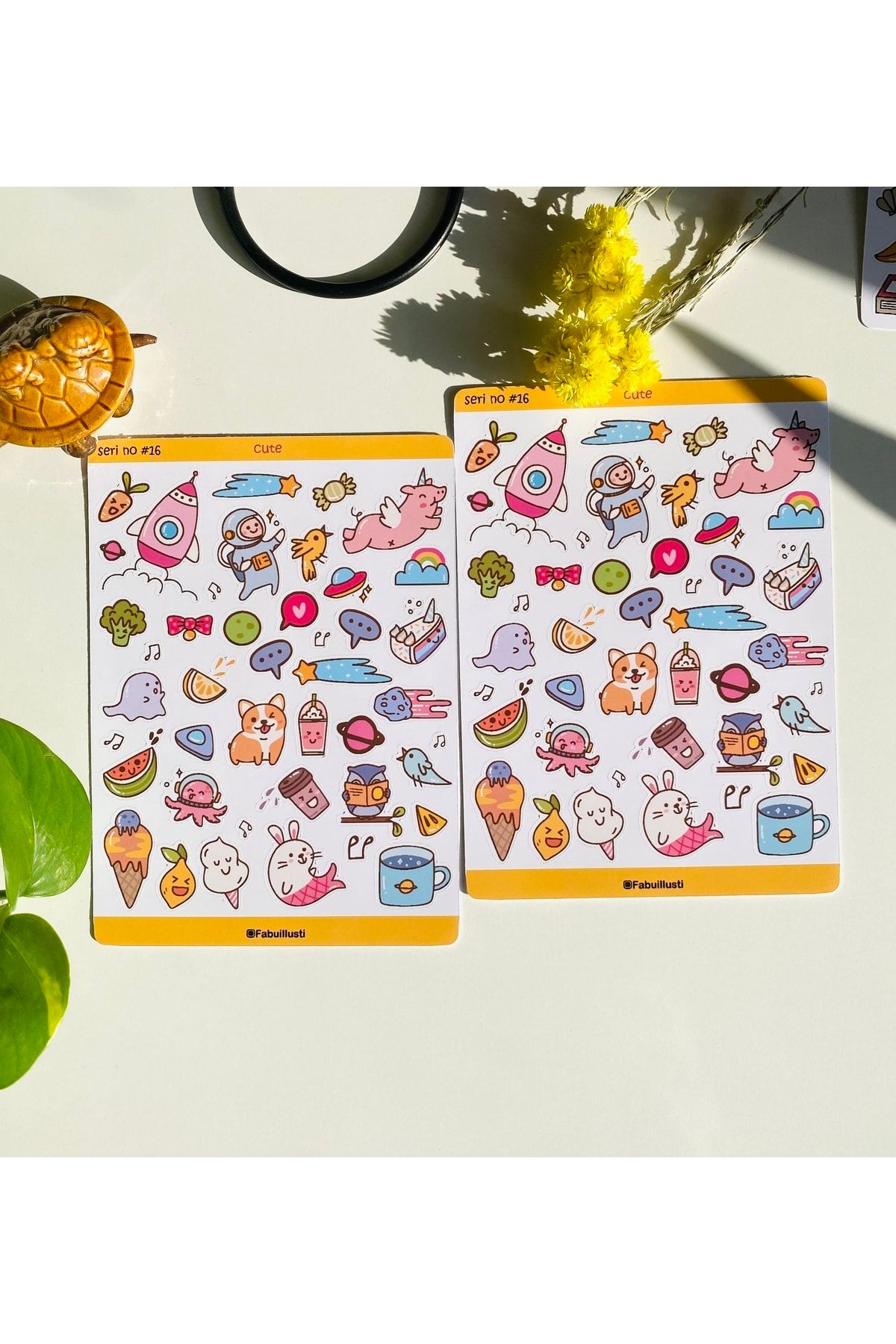 fabuillusti 2’li Cozy Journal Bullet Stiker Seti, Parlak Etiket, Planlayacı Sticker Note Hediye