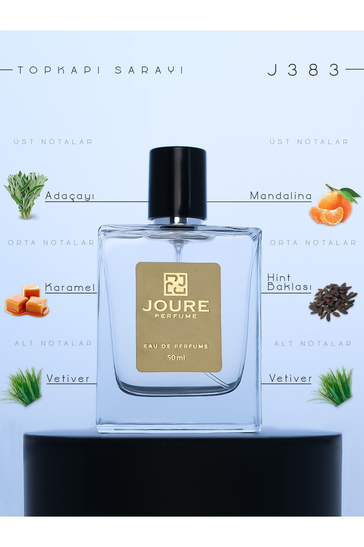 JOURE PERFUME Joure J383 - Afrodizyak Etkili Vanilya Tatlı Karamel Kokulu 50ml Kalıcı Edp Erkek Parfüm