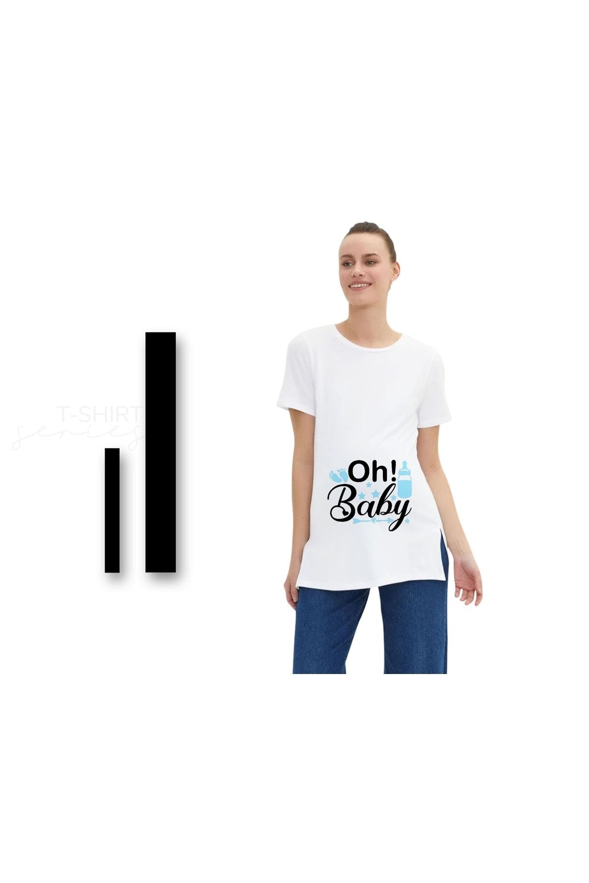 Bk Gift Espri Tasarımlı Beyaz Hamile Tişörtü, Hamileye Hediye, Yeni Anne Hediyesi, Arkadaşa Hediye-1