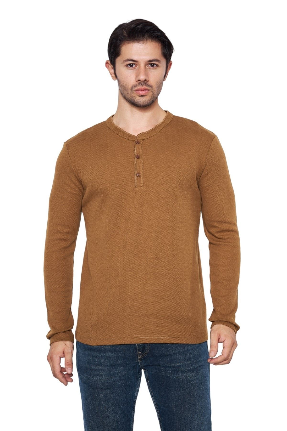 Keep Out 5024 Düğmeli Yaka Regular Fit Basic Sweatshirt