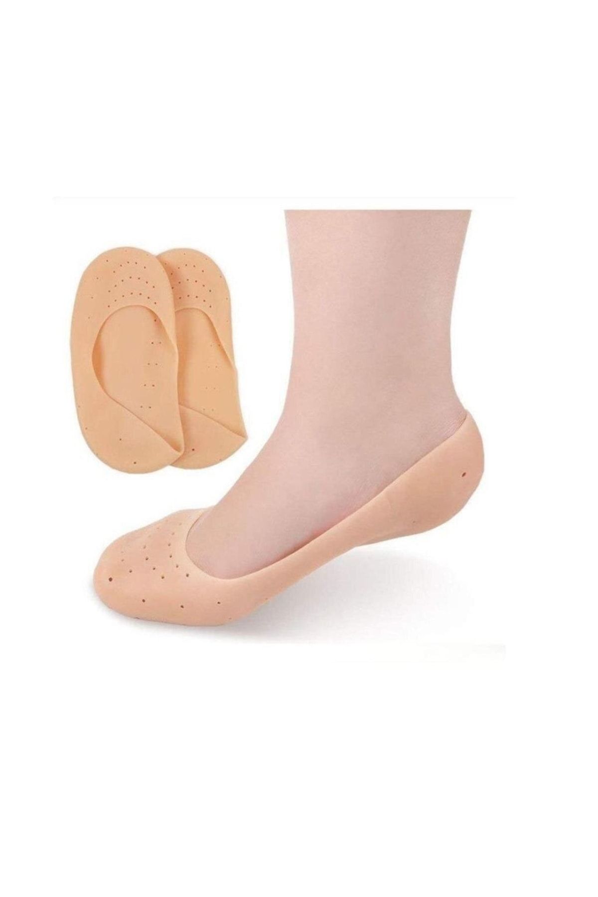 optana Ayak Topuk Çatlak Çorabı Silikon Patik Ten Rengi Çorap Ayak Nemlendirici Tahriş Çatlak Önleyici 1çft