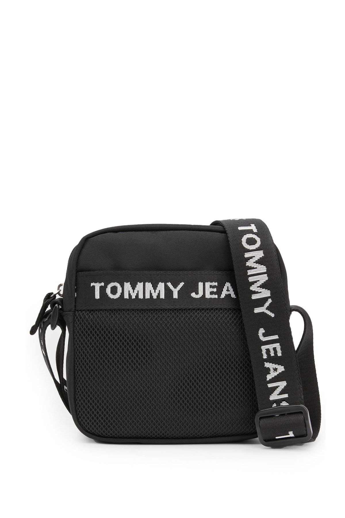 Tommy Hilfiger 18x17x6 Siyah Erkek Fermuarlı Postacı Çantası Tjm Essentıal Square Reporter