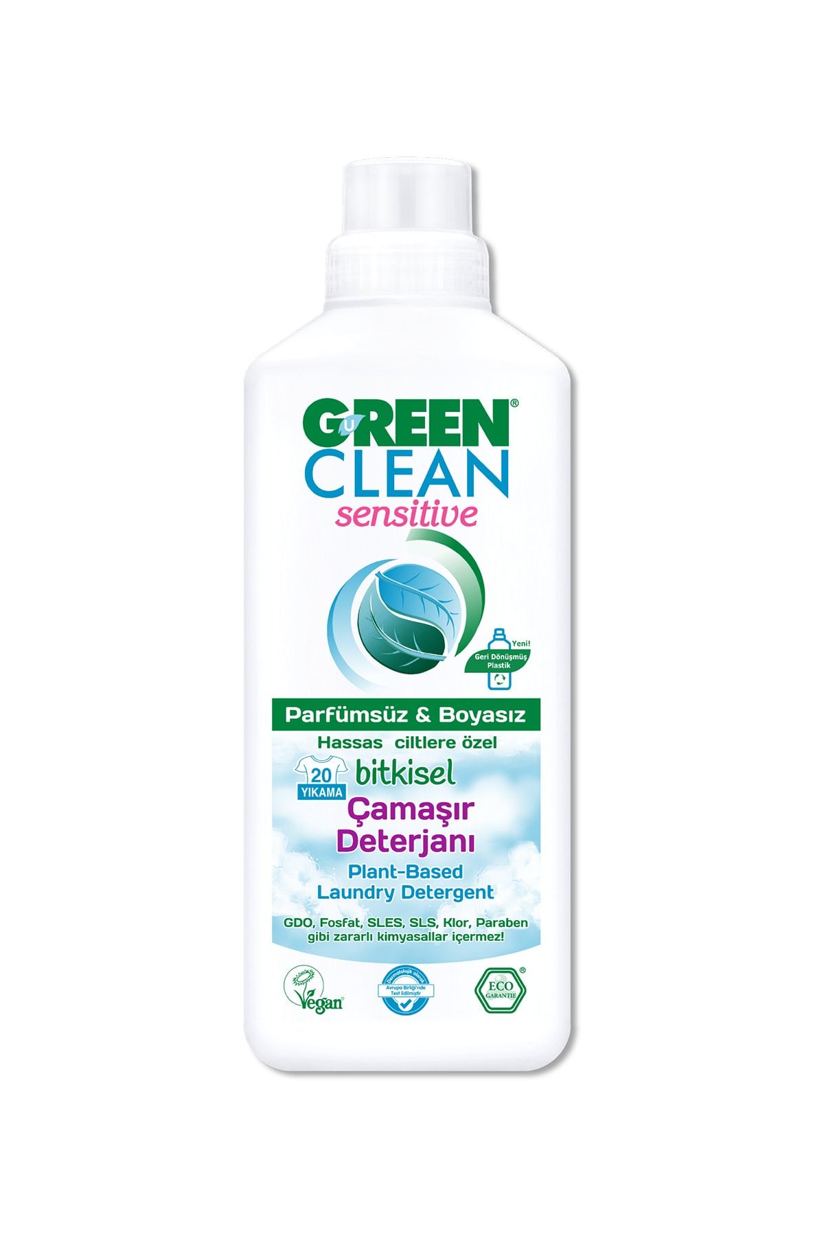 Green Clean Hassas Ve Alerjik Ciltlere Özel Organik Ve Bitkisel Sensitive Çamaşır Deterjanı 1000 Ml