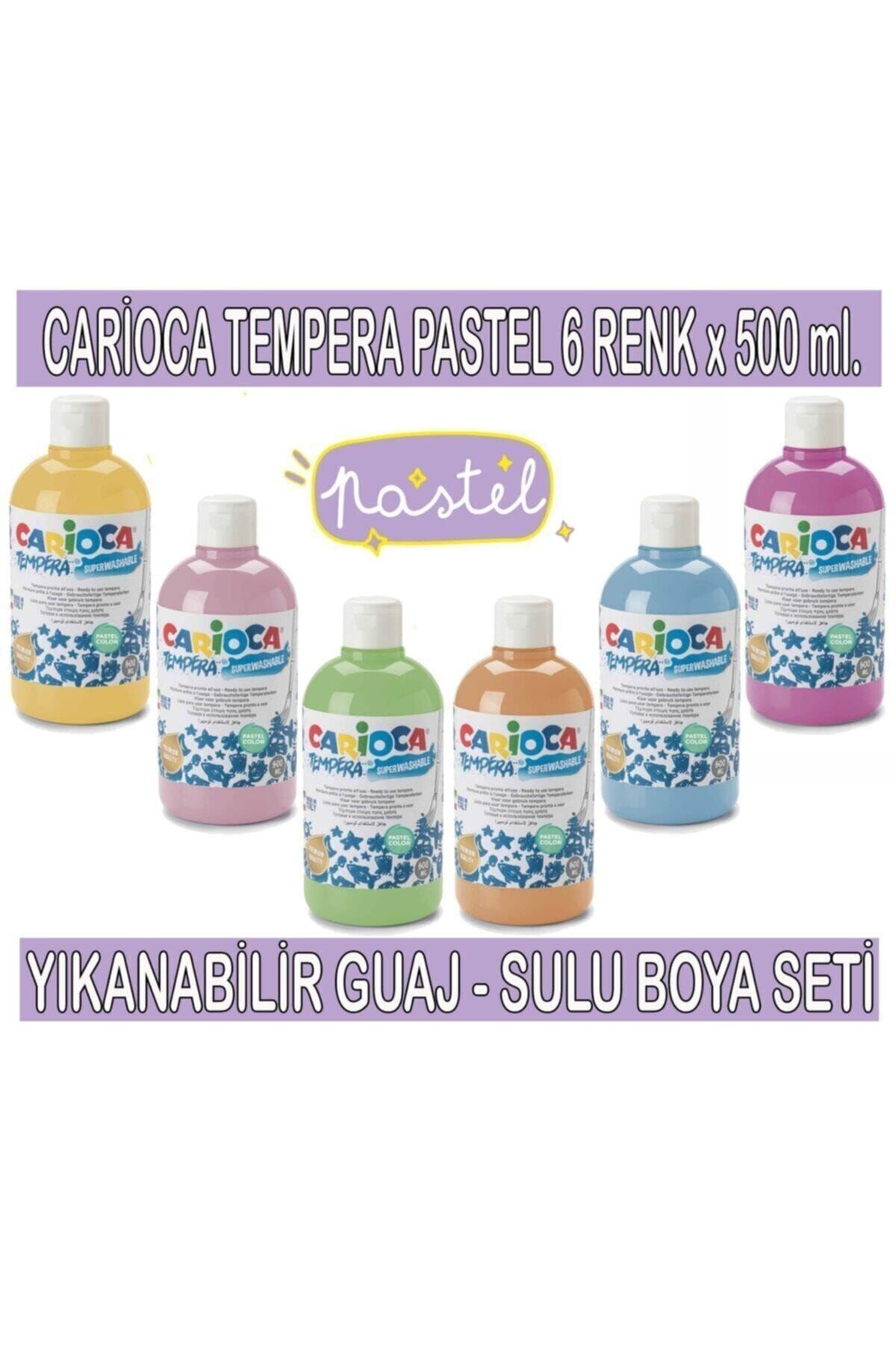 Carioca Tempera Pastel Renkler Yıkanabilir Sulu Boya Seti 6 Renk X 500 ml.