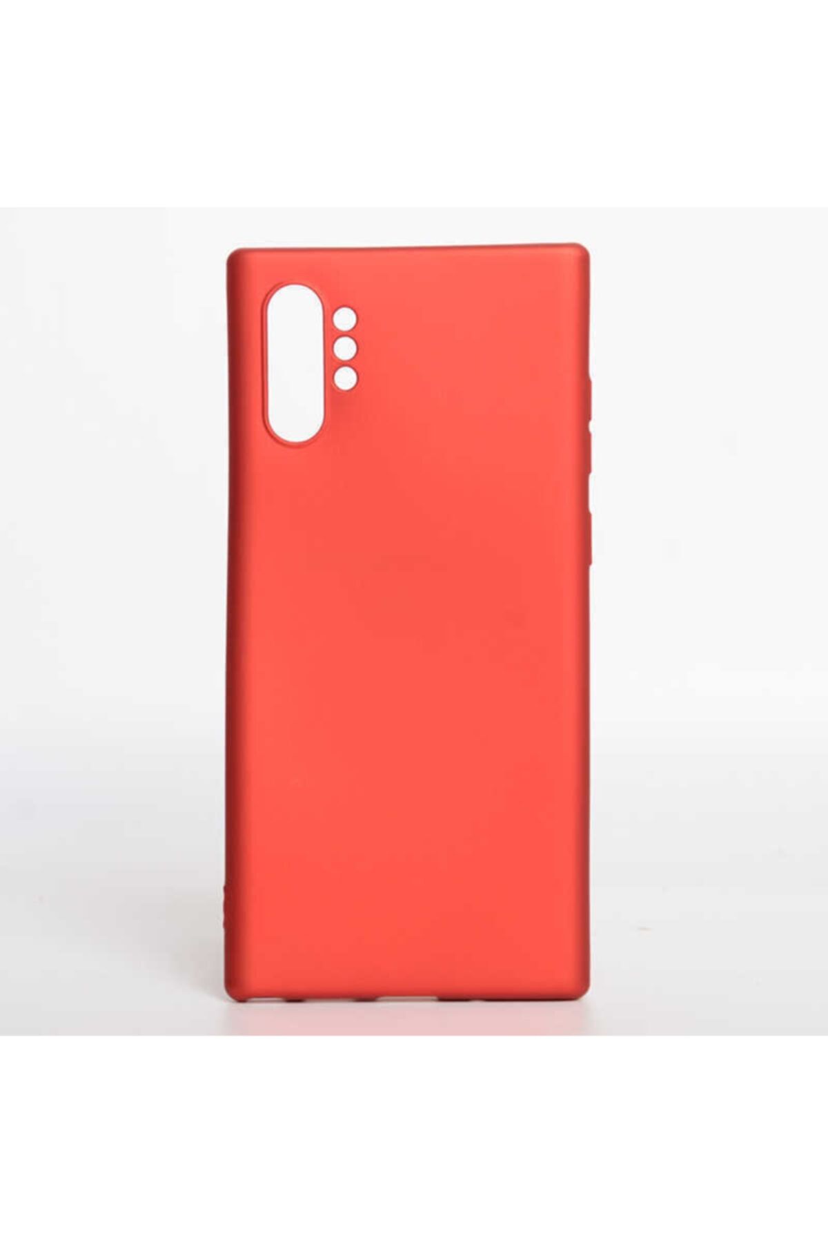 İncisoft Samsung Galaxy Note 10 Plus Kılıf Ultra Ince Silikon Yumuşak Yüzey Arka Kapak Kırmızı