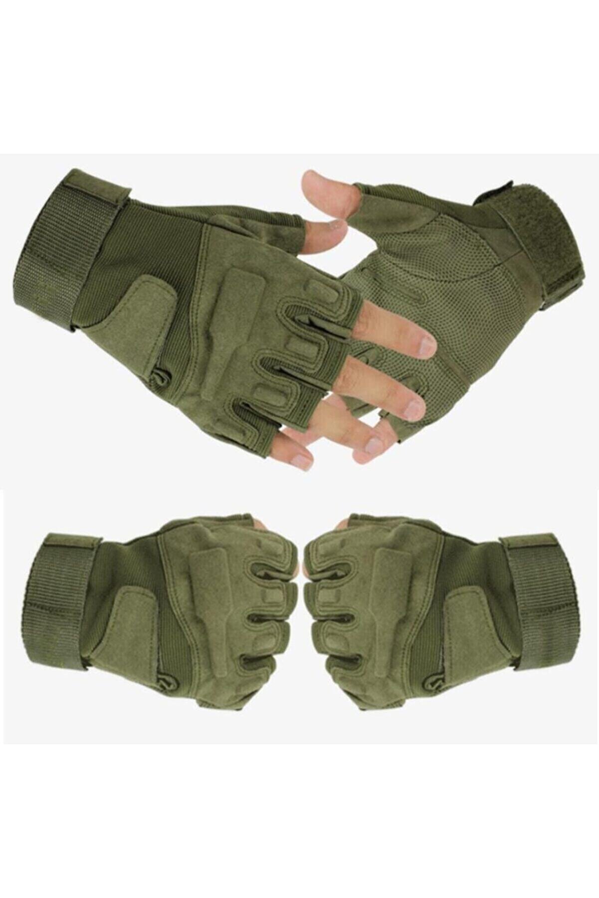 Silyon Askeri Giyim Taktik Eldiven Askeri Tip Kısa Parmak Kemiksiz Tactical Eldiven
