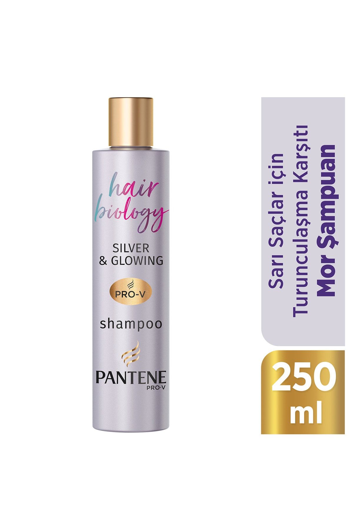 Pantene Hair Biology Turunculaşma Karşıtı Silver/ Mor Şampuan, Sarı Saçlar İçin, 250ml