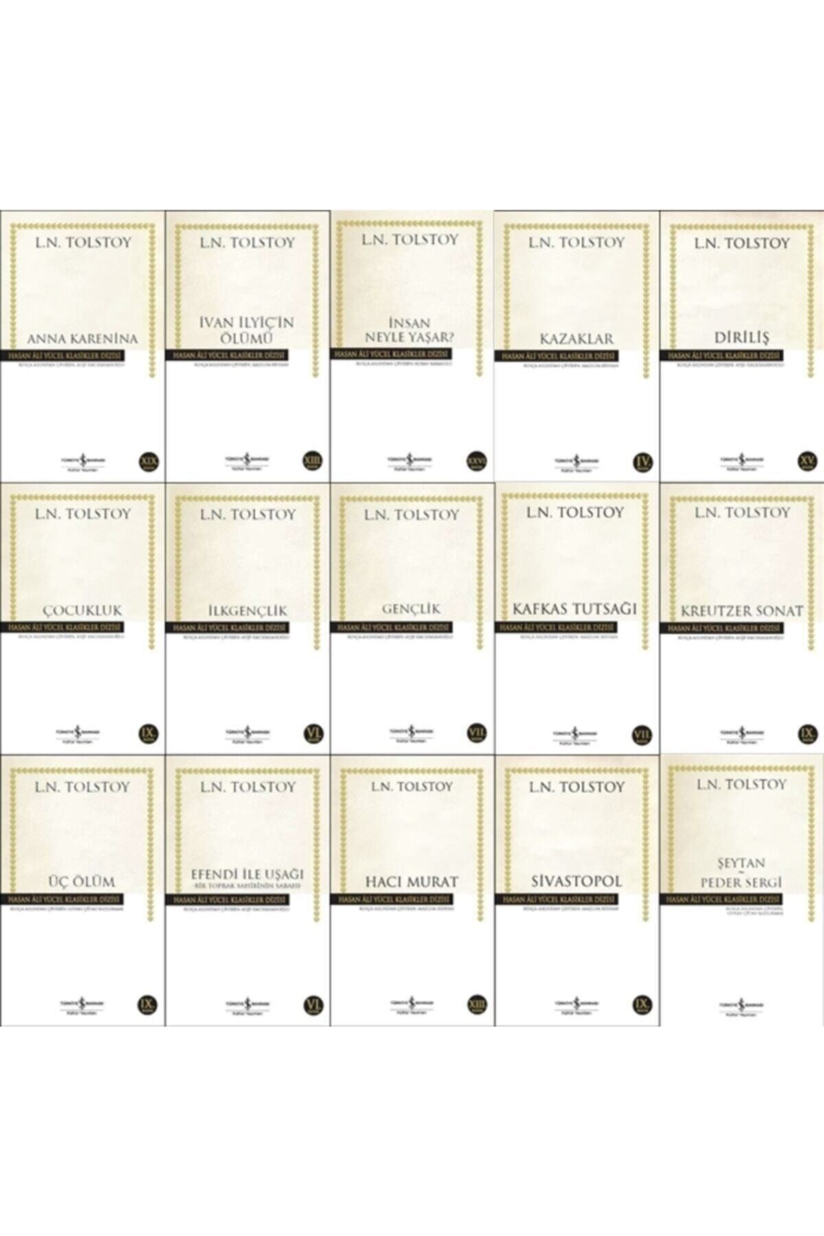 Türkiye İş Bankası Kültür Yayınları L. N. Tolstoy Kitapları 15 Kitaplık Set Hasan Ali Yücel Serisi