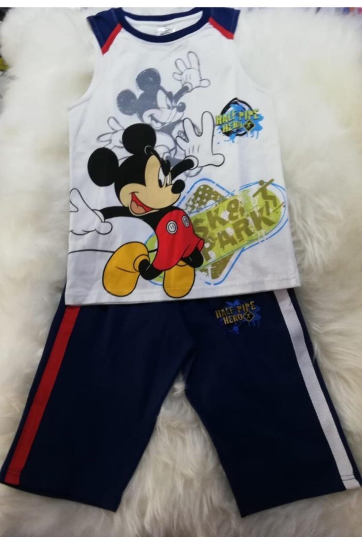 DİSNEY Mıckey Mause Disney Lisanslı Orjinal Erkek Çocuk Yazlık Pijama Takımı