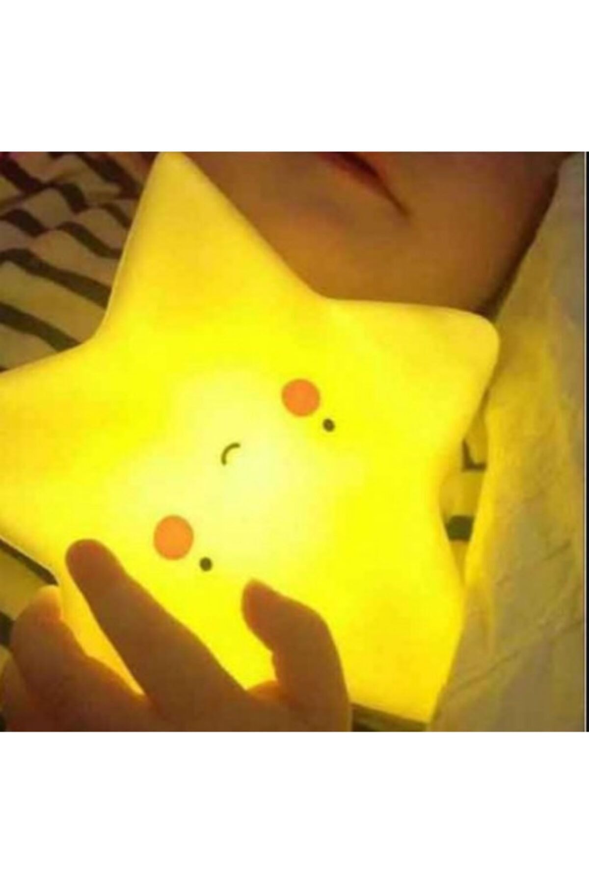 MOBGİFT Silikon Led Işıklı Yıldız Gece Lambası Çocuk Odası - Sarı