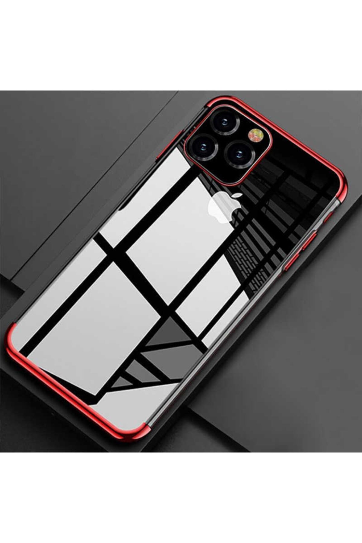 Apple Iphone 11 Pro Max Kılıf Lazer Boyalı Renkli Esnek Silikon Şeffaf