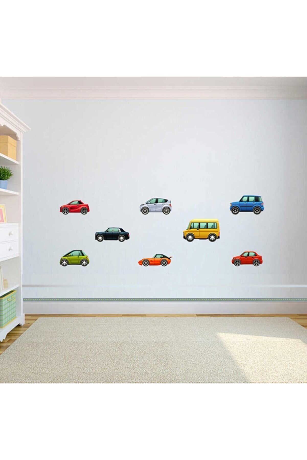 ENGINPRINT Minik Arabalar Çocuk Odası Duvar Sticker
