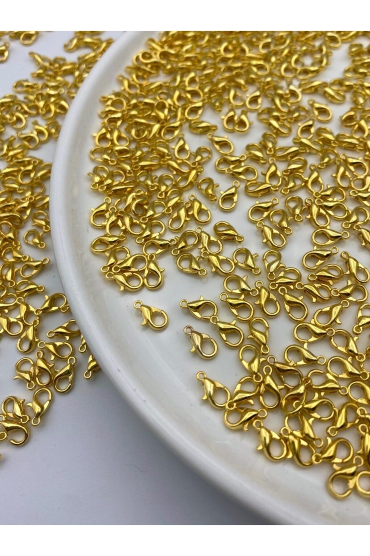 Hedef Bijuteri 50 Adet Gold Renk Metal 501 Papağan Kilit (10X6MM),armut- Istakoz Klips,takı Klipsi