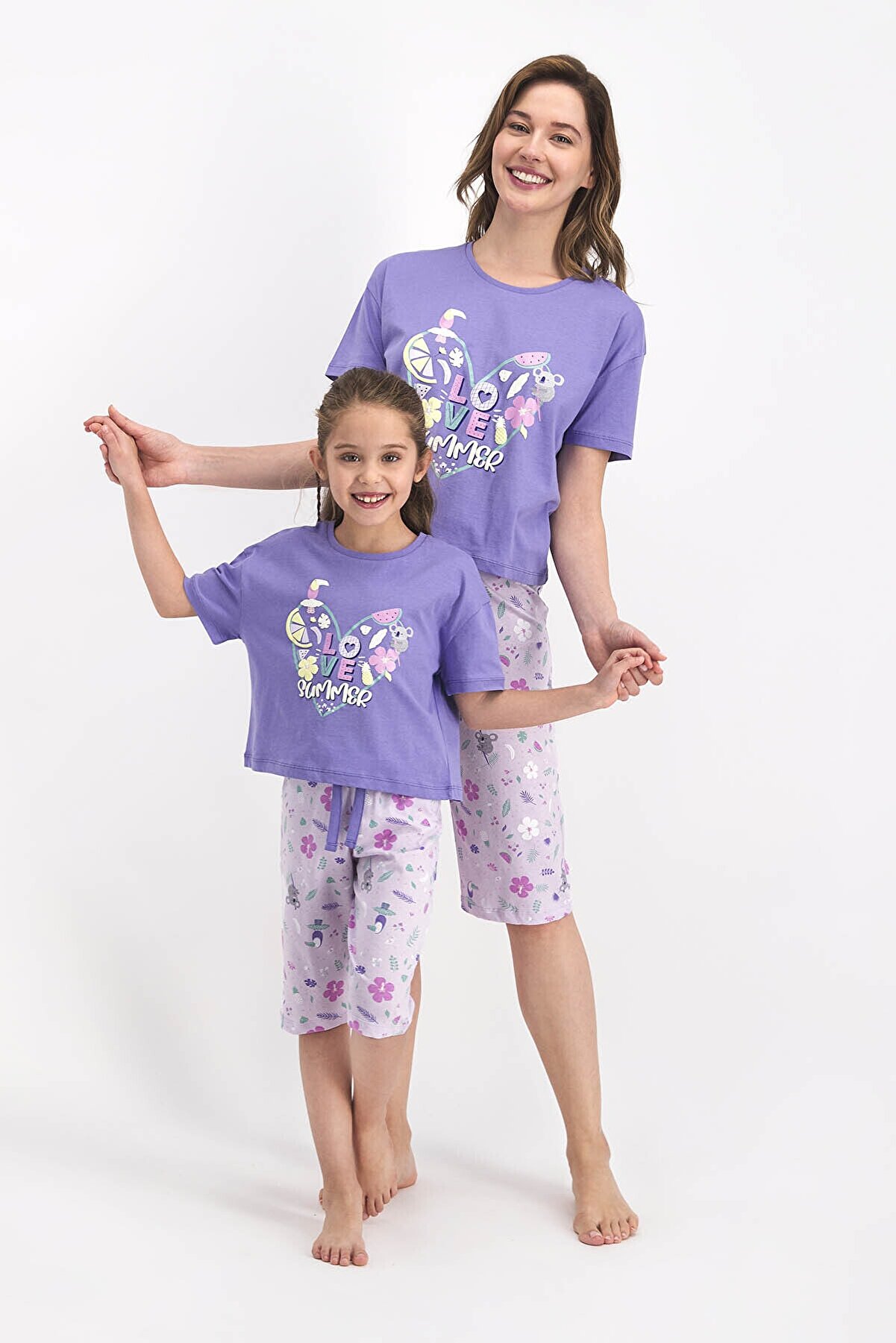Rolypoly Kısa Kol Kapri Pantolon Pijama Takımı (anne Kız Kombin Yapılabilir Fiyatlar Ayrı Ayrıdır)