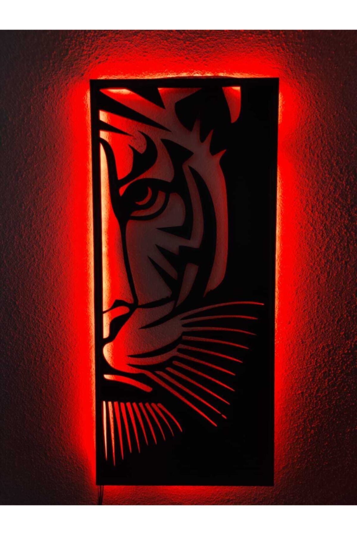 dekoraven Kırmızı Kaplan Led Işıklı Tablo