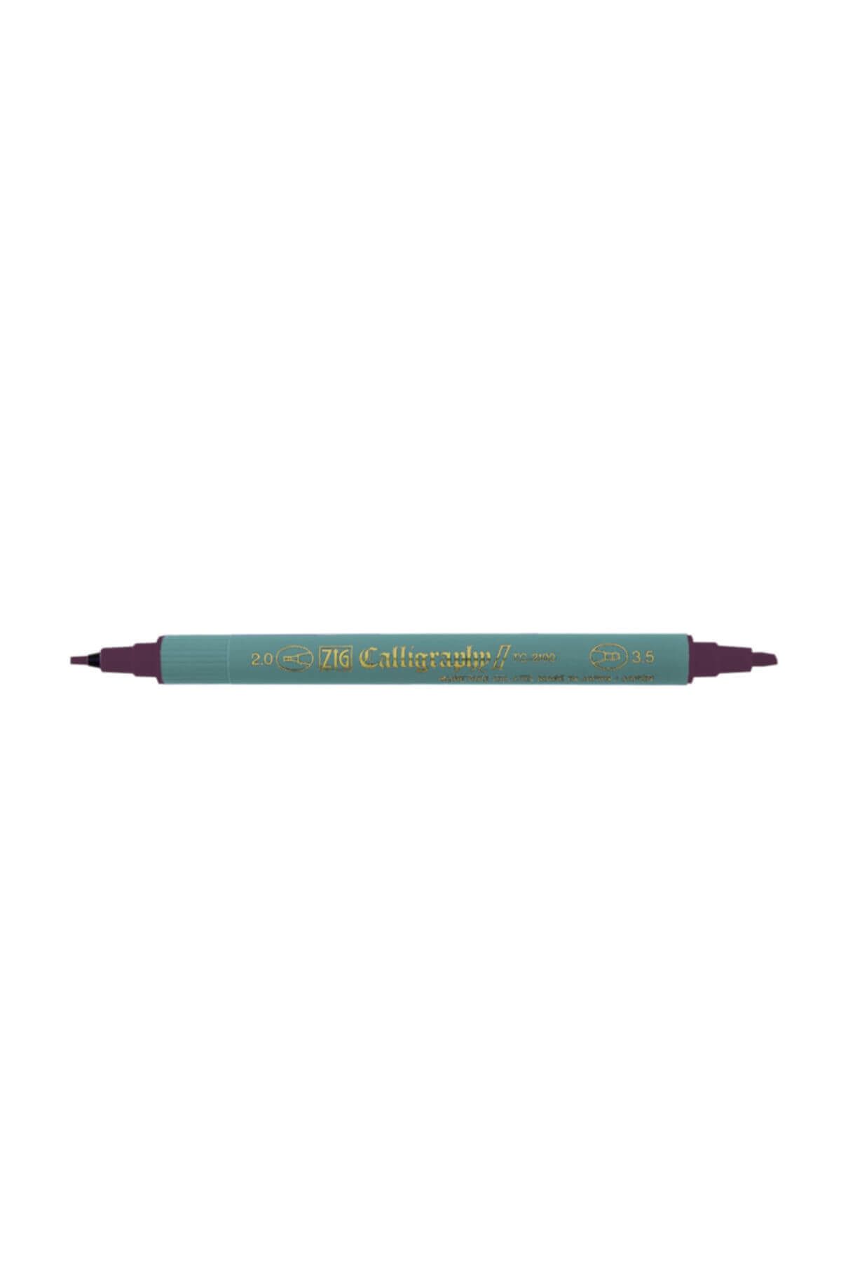 Zig Kaligrafi Kalemi Çift Uçlu 2 mm + 3.5 mm Purple
