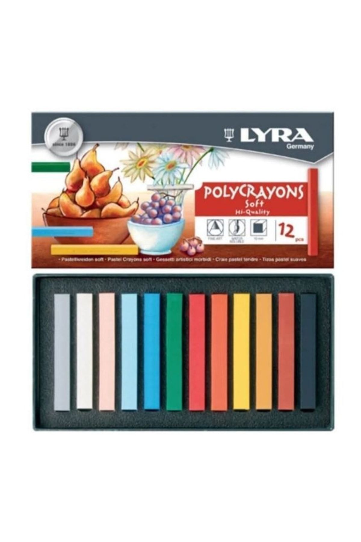 Lyra 12 Renk Polycrayons Soft Toz Pastel