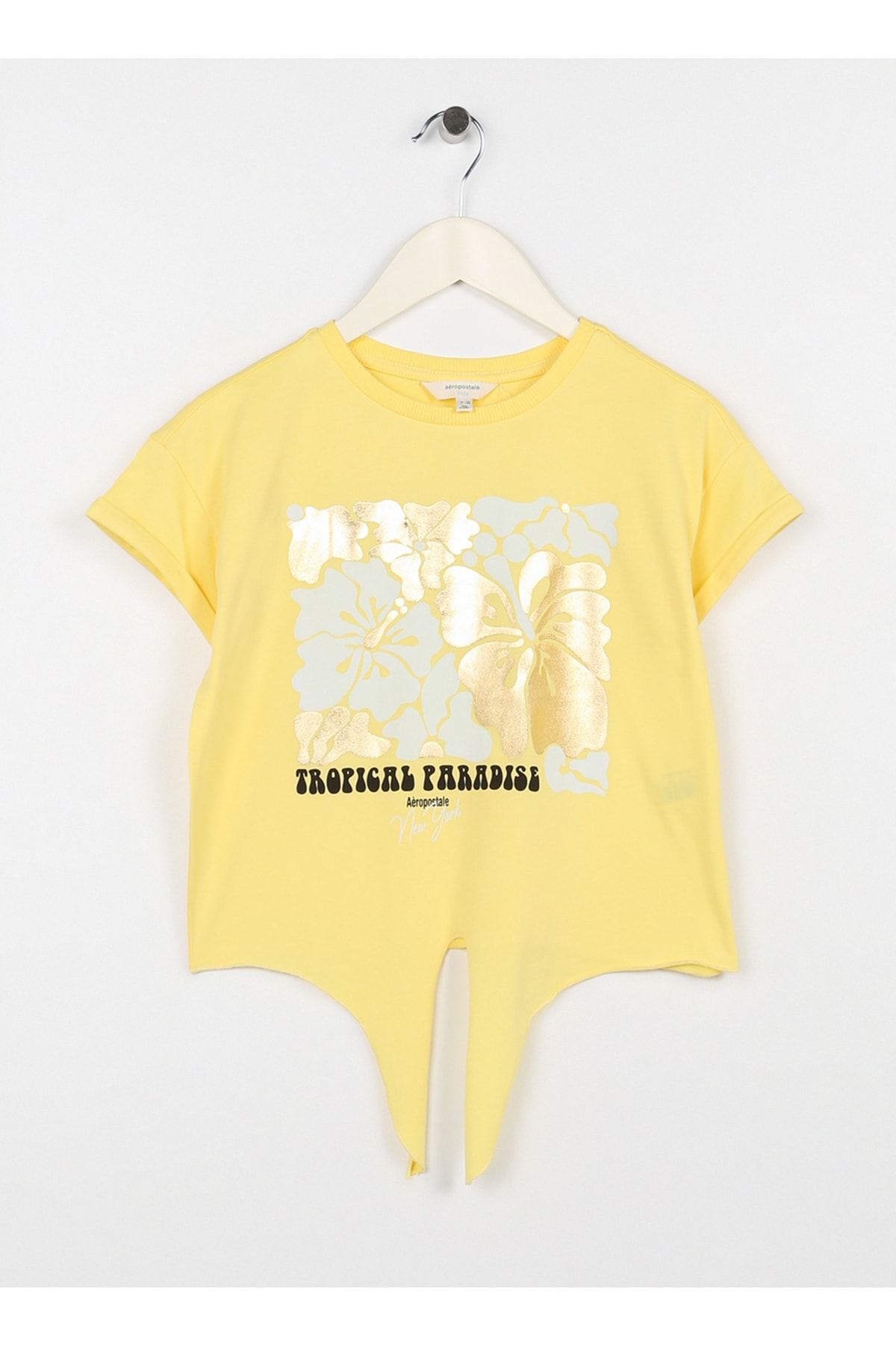 Aeropostale Baskılı Sarı Kız Çocuk T-shirt 23sag-54