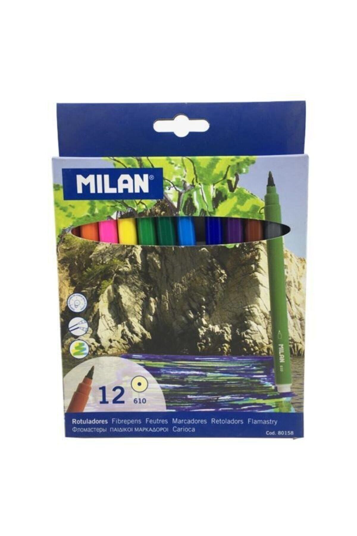 Milan 12 Renk Kalın Keçeli Kalem 610