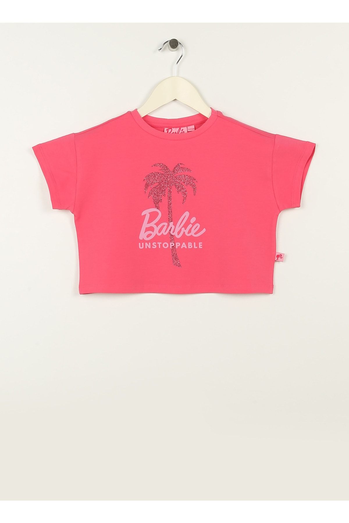 Barbie Baskılı Fuşya Kız Çocuk T-shirt 23ssb-65
