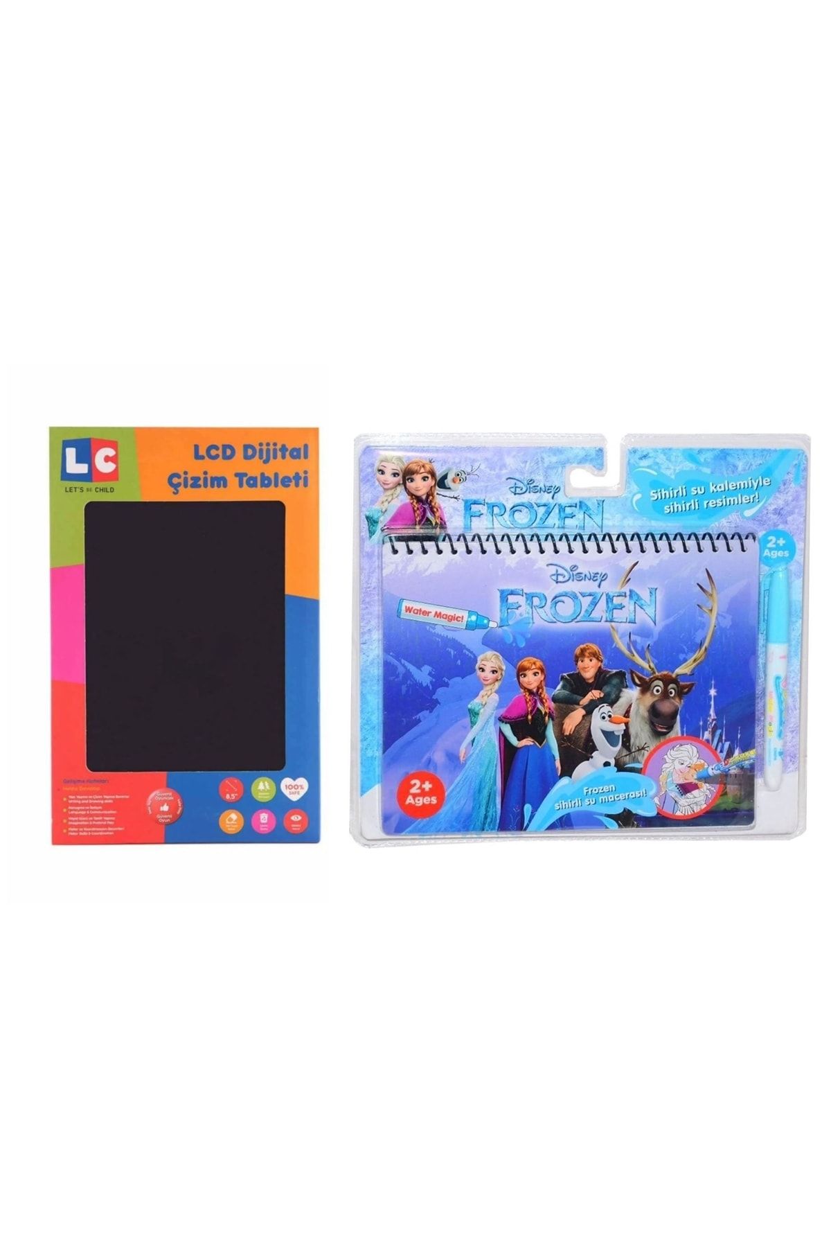 YILDIRIM OYUNCAK Lcd Dijital Çizim Tableti 8.5 Inç- Sihirli Boyama Kitabı Frozen 2'li Set