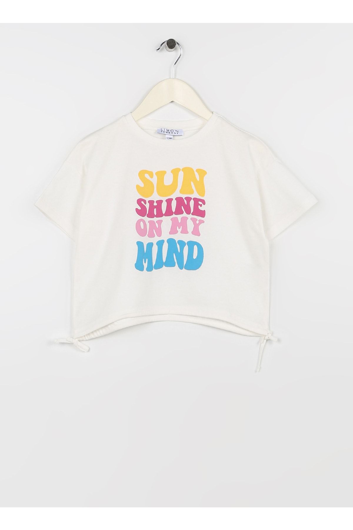 LİMON COMPANY Limon Baskılı Ekru Kız Çocuk T-shirt Suns Gırl-23