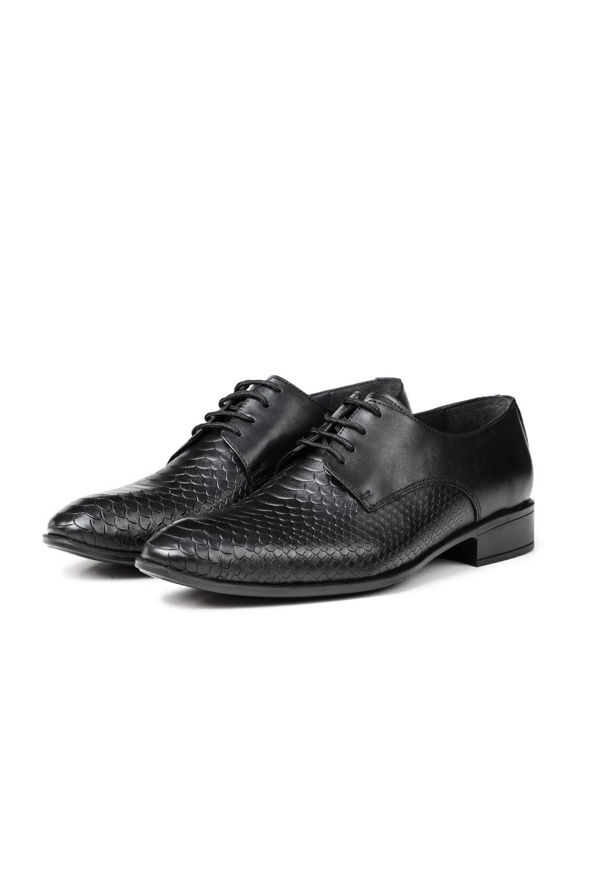 Ducavelli Croco Hakiki Deri Erkek Klasik Ayakkabı, Derby Klasik Ayakkabı, Bağcıklı Klasik Ayakkabı