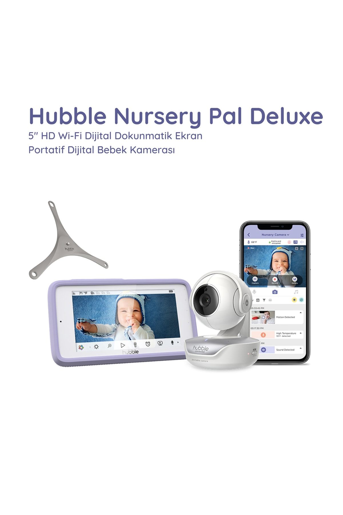 Hubble Nursery Pal Deluxe 5” Hd Wi-fi Dokunmatik Ekran Portatif Dijital Bebek Kamerası
