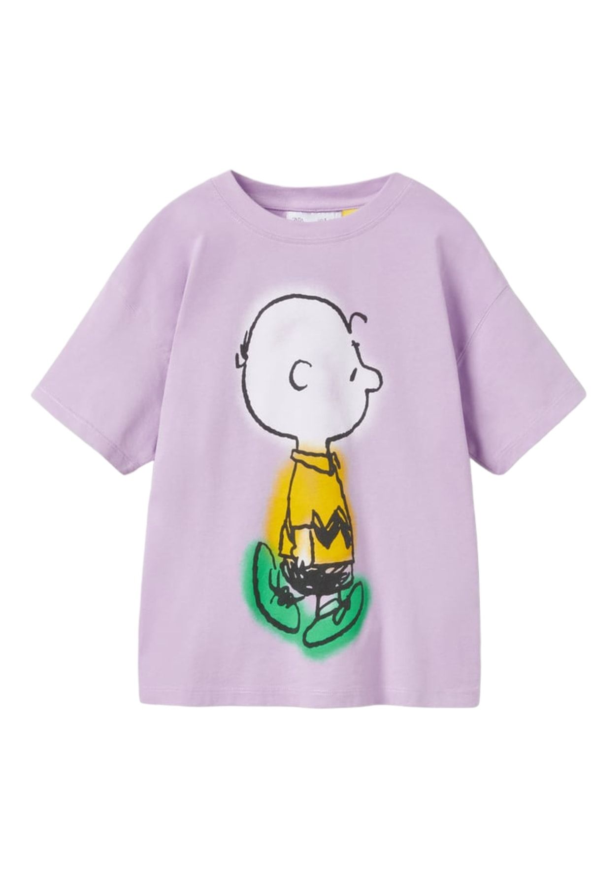 Lolliboomkids Snoopy Peanuts Desenli Bisiklet Yaka, Kısa Kollu T-shirt Lila / Mor Renk