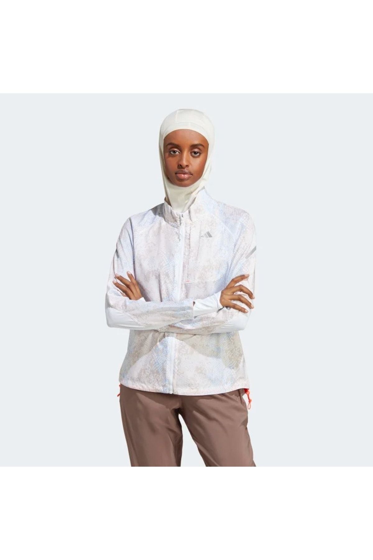 adidas Hm4320-k Fast Jkt Aop Kadın Ceket Beyaz