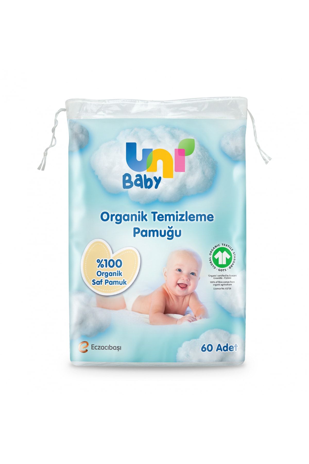 Uni Baby Bebek Temizleme Pamuğu 60 Lı