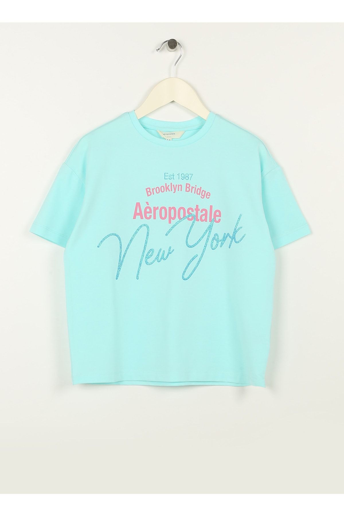 Aeropostale Baskılı Turkuaz Kız Çocuk T-shirt 23sag-33