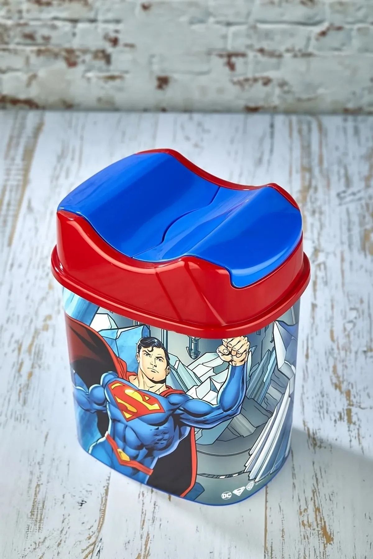 ALİNA HOME Lisanslı Süperman 5,5 Lt Çocuk Odası Çöp Kovası