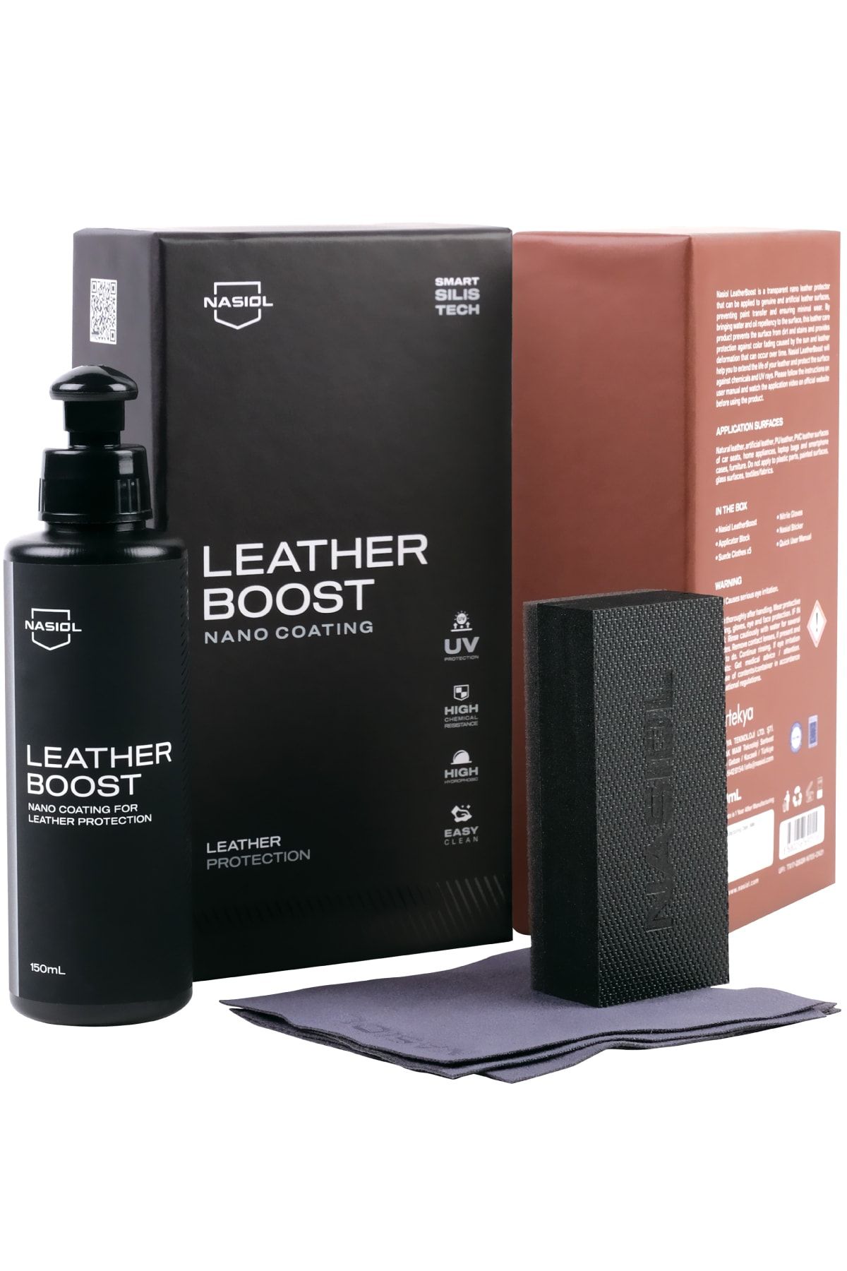 Nasiol LeatherBoost Araç,Ev Deri Yüzeyler İçin Nano Kaplama-150 Ml-Deri Bakımı ve Koruma