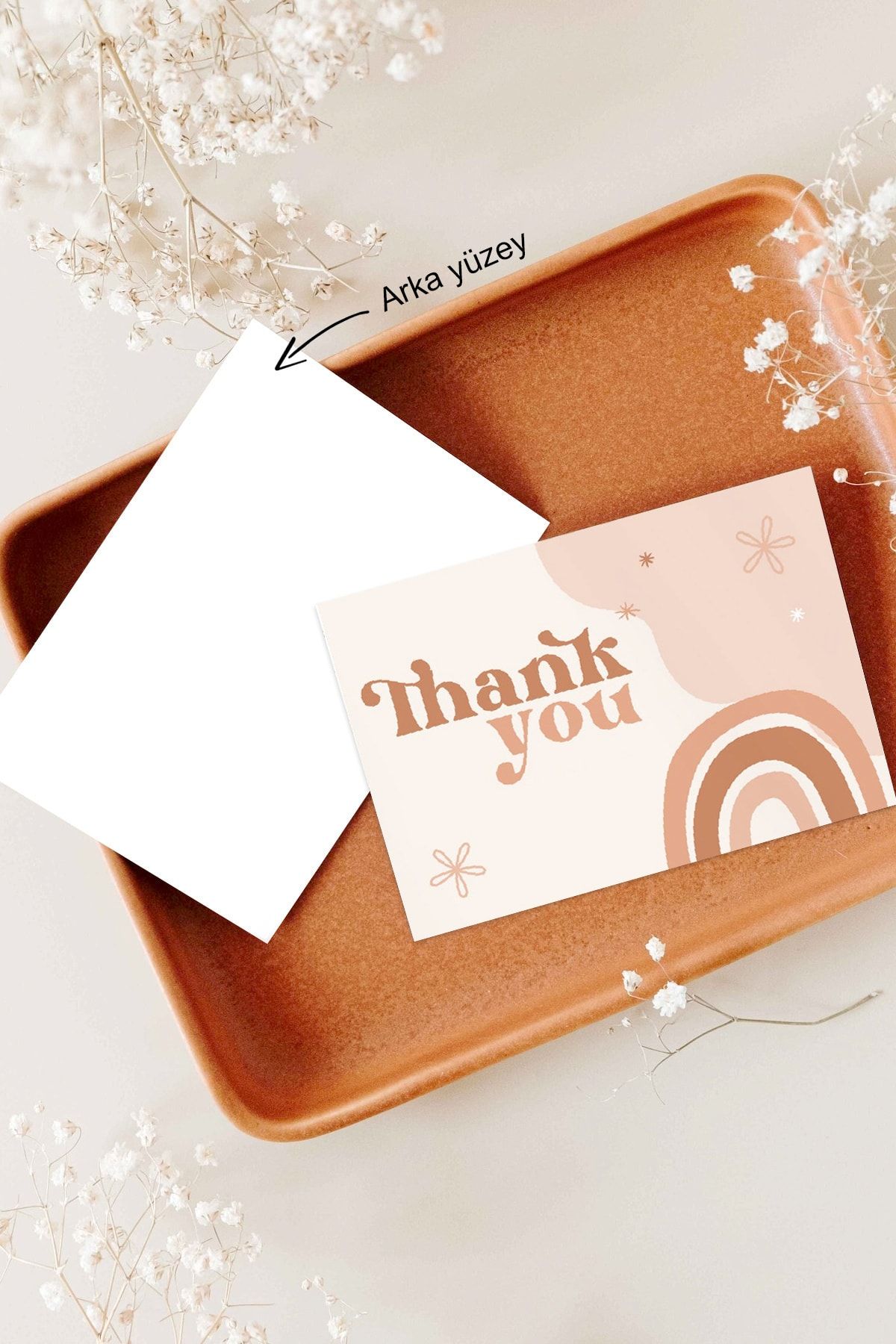 Artcrelier Boho Soft Ürün Teşekkür Kartı / 30 Adet Ürün Not Kartı / 7x5 Cm Teşekkür Kartvizit