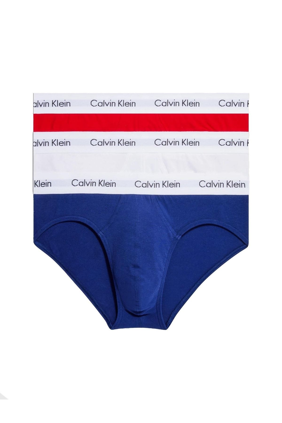 Calvin Klein Erkek 3’lü Kırmızı Lacivert Beyaz Slip