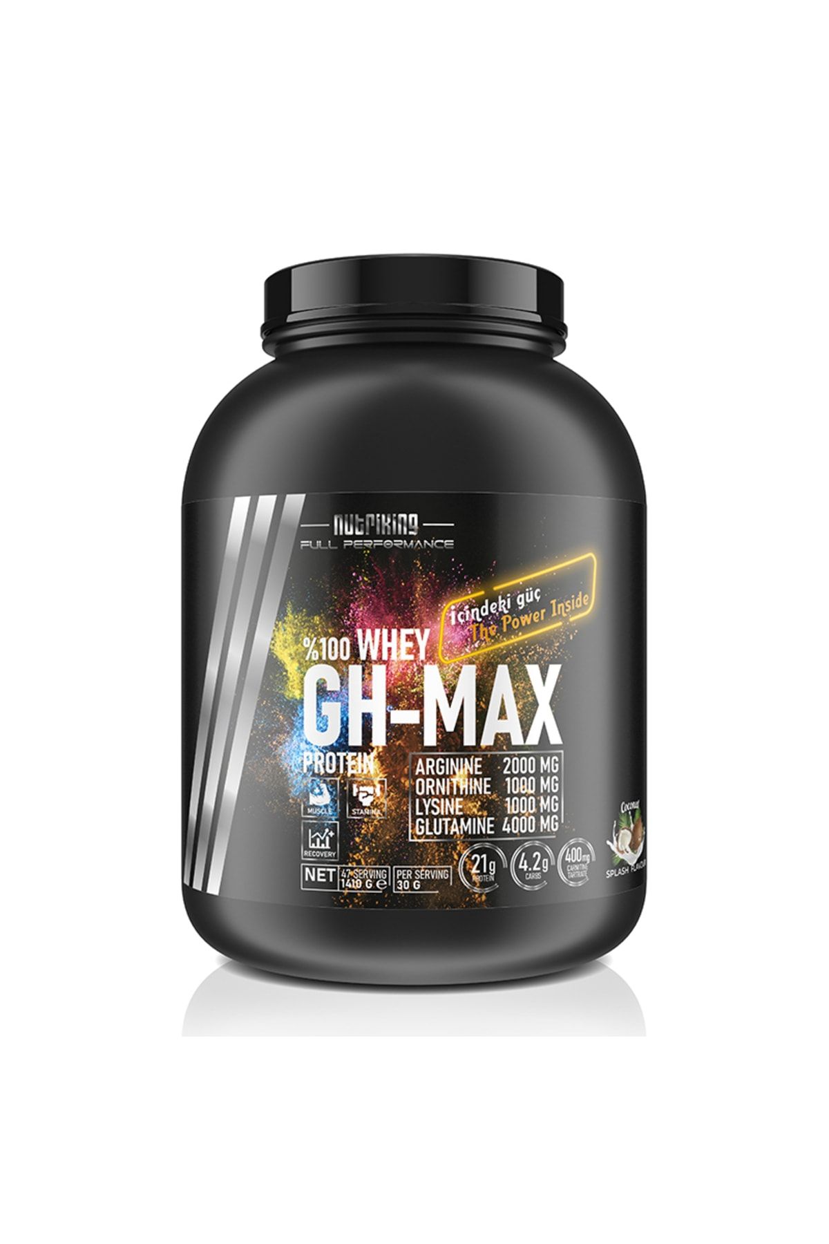 Nutriking Whey Protein Gh Max ™ 1410gr Hindistan Cevizi Aromalı - 47 Servis