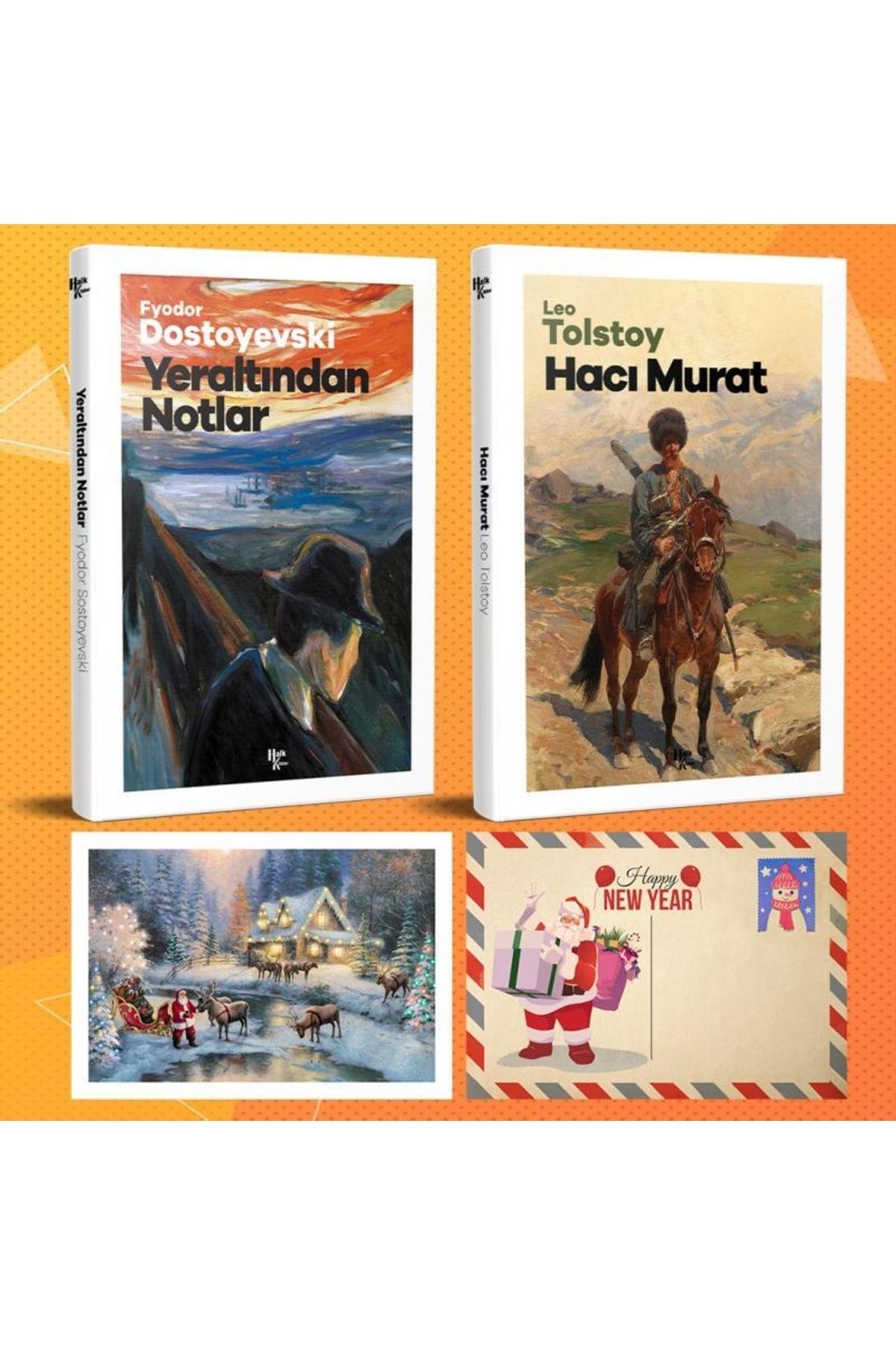 Halk Kitabevi Dünya Klasikleri Ikili Set - Yer Altından Notlar - Hacı Murat Ve Kartpostal