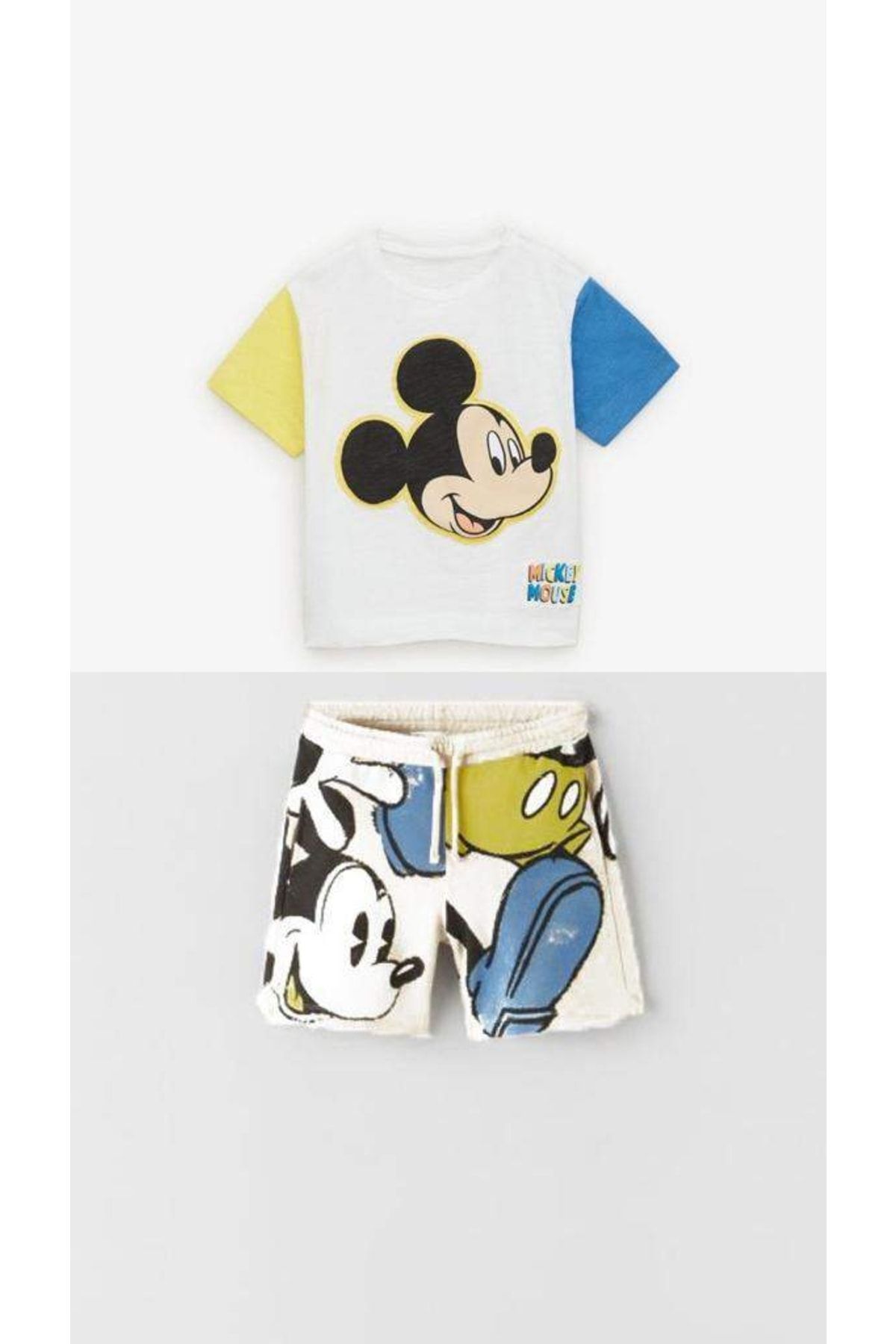 BELLA&MODA Disney Mickey Mouse Baskılı Takım, Erkek Çocuk T-shirt Ve Şort Takımı, Yeni Sezon Kombin