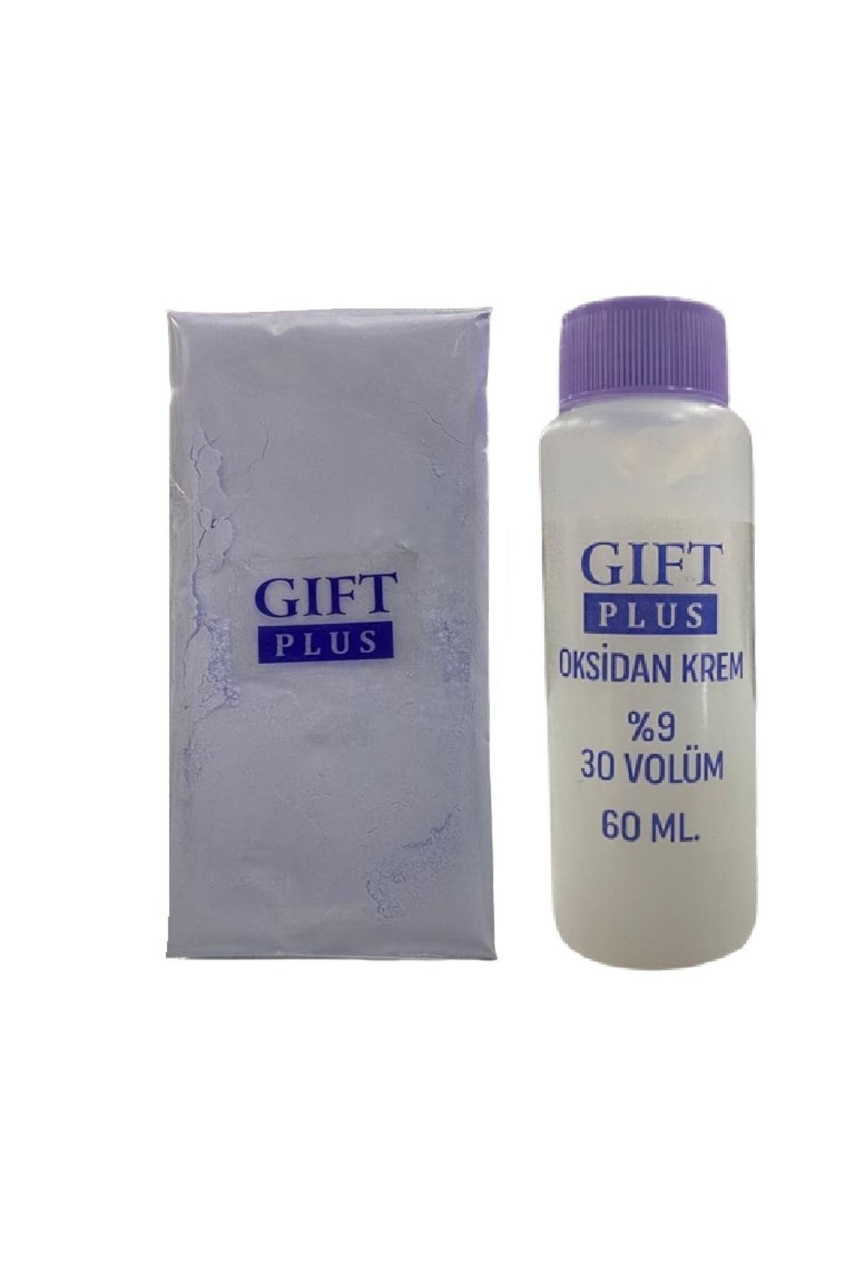 gift plus 30 Volüm Oksidan Krem 60 ml Ve Saç Açıcı Mavi Oryal 60 gr