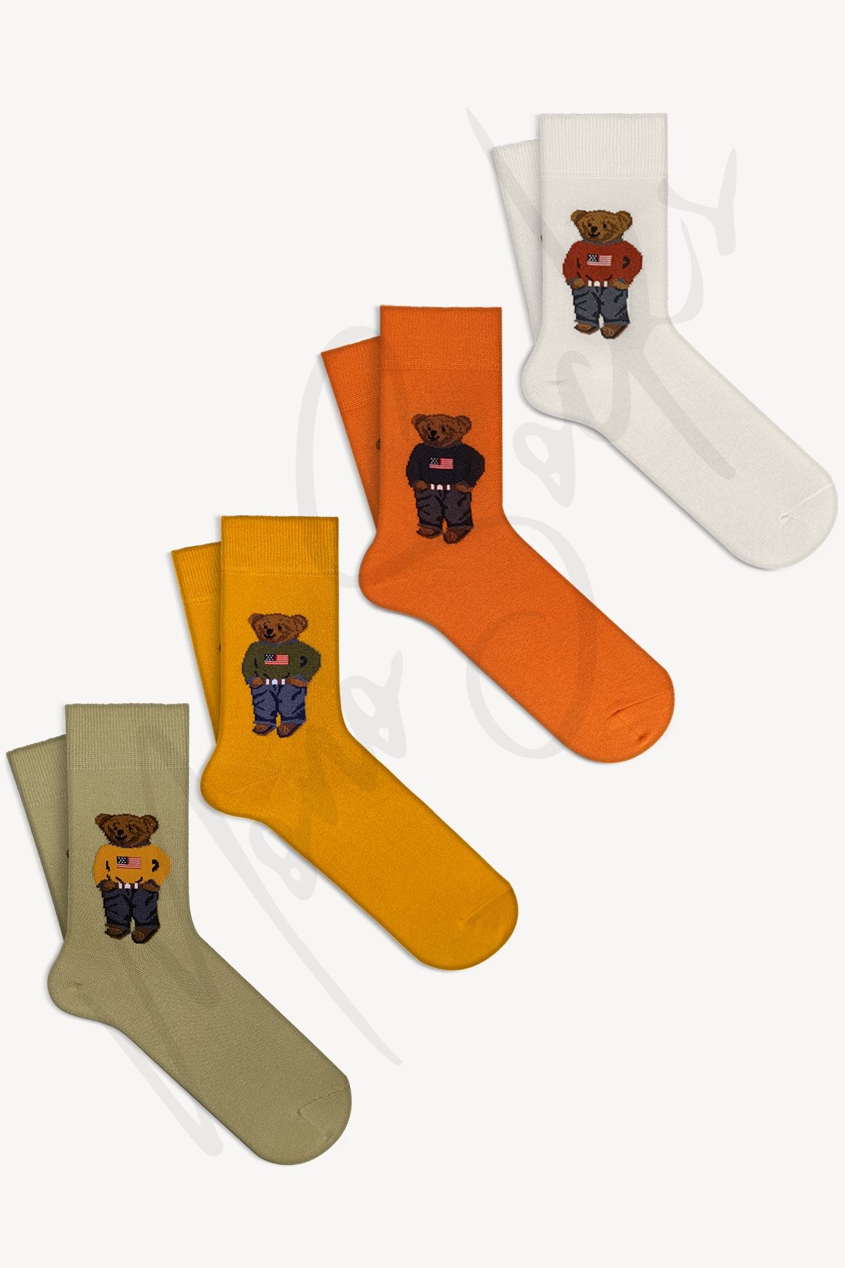 Mono Socks 4 Lü Teddy Bear Çorap