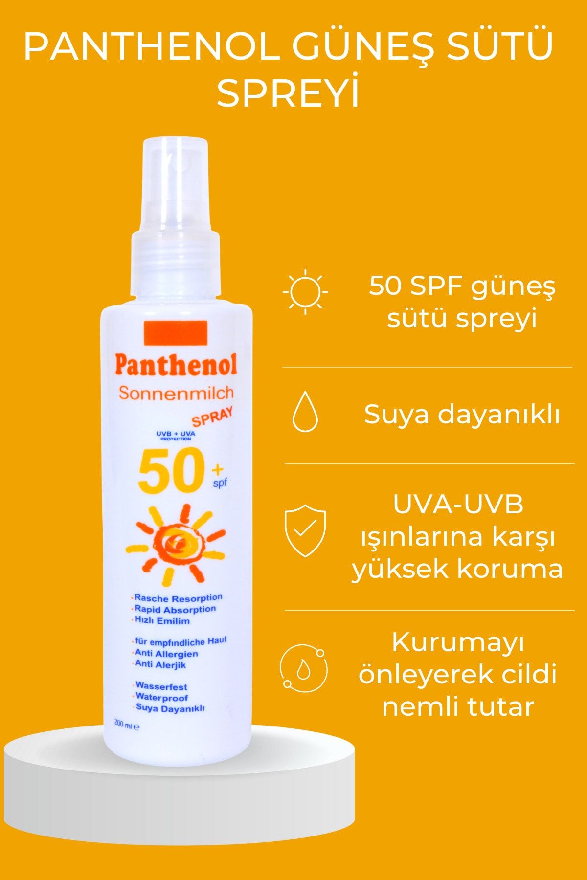 Panthenol Güneş Koruyucu Sprey 50 Spf