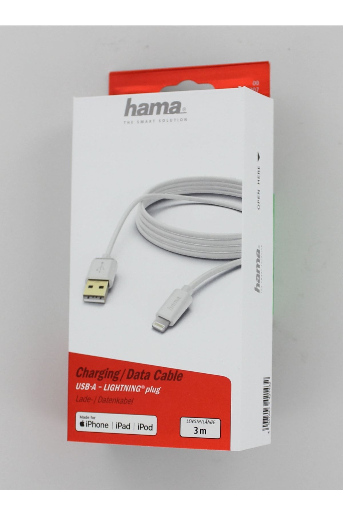 Hama Lightning Kablo, 3m, Beyaz
