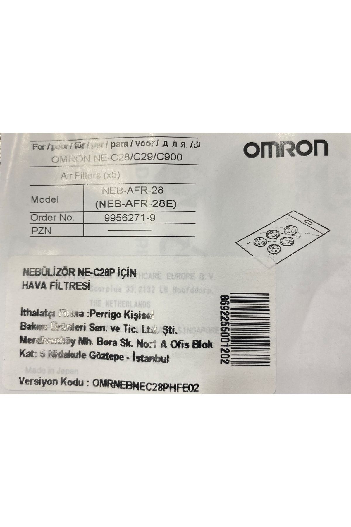 Omron Ne-c28/c29/c900 Filtre 5 Adet