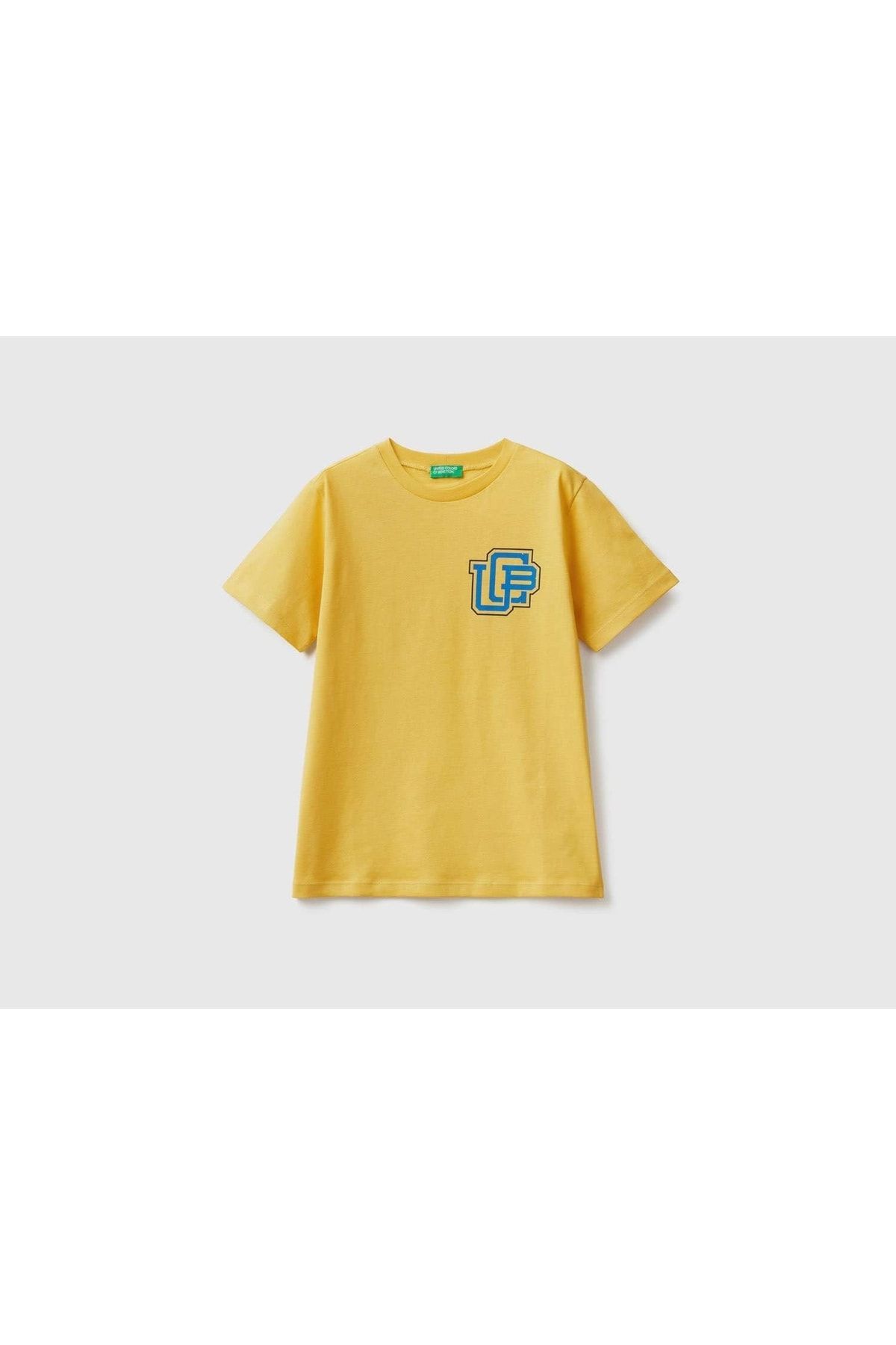 United Colors of Benetton Erkek Çocuk Sarı Benetton Logolu T-shirt