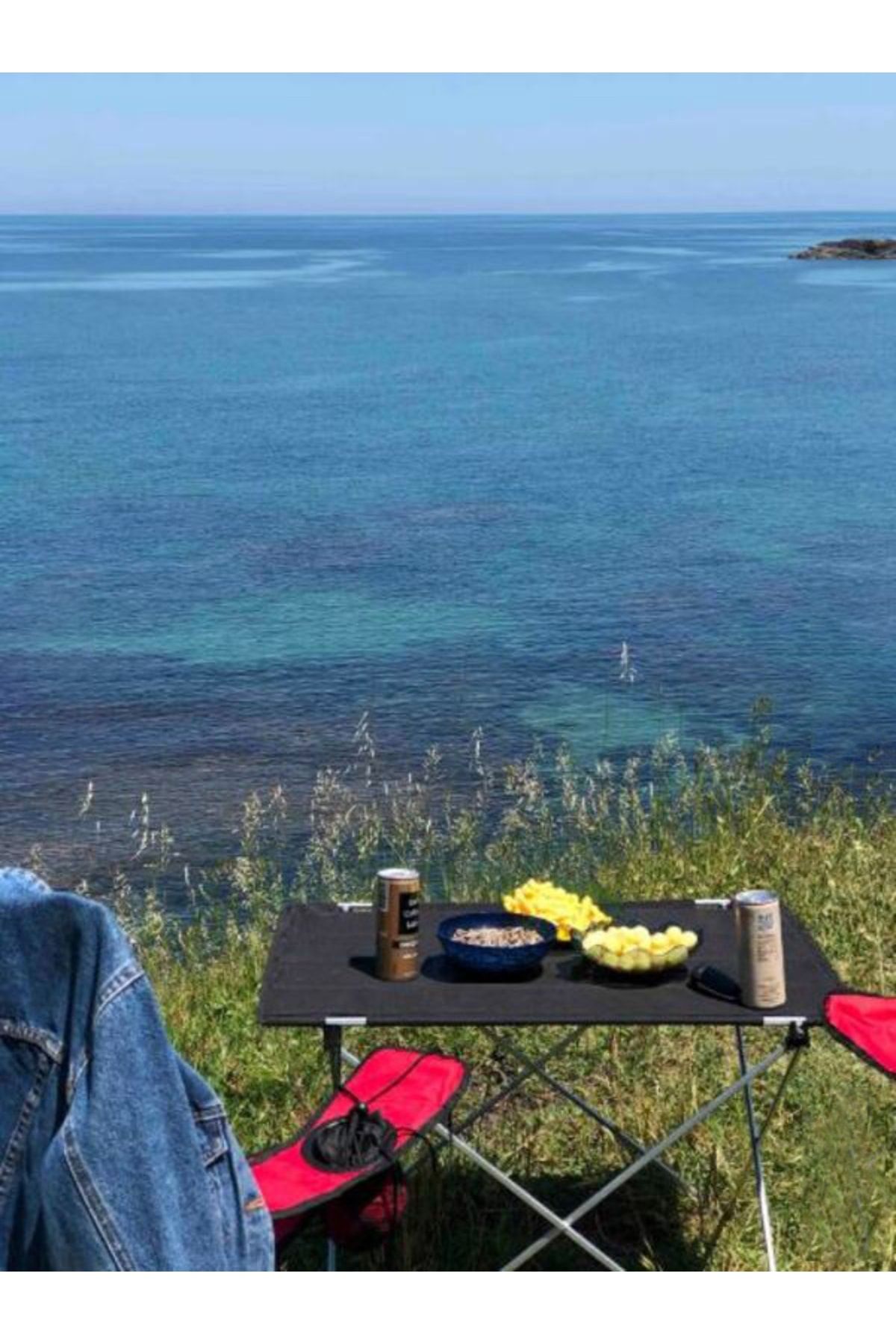 Yoko Home Katlanabilir Kumaş Kamp Ve Piknik Masası, Siyah, Geniş Model, 73 X 55 X 48 Cm