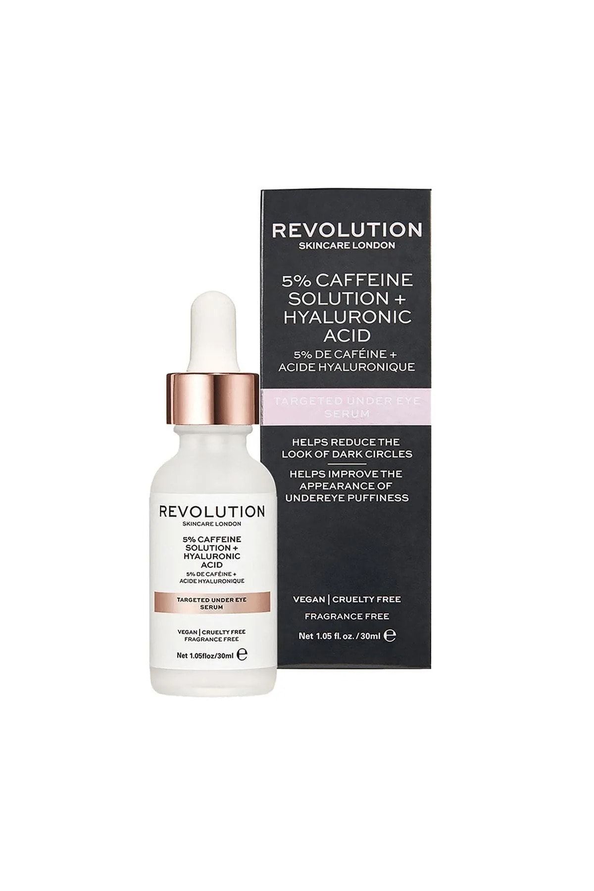 Revolution 5% Caffeine Solution + Hyaluronic Acid Aydınlatıcı Nemlendirici Vegan Göz Serumu 30ml