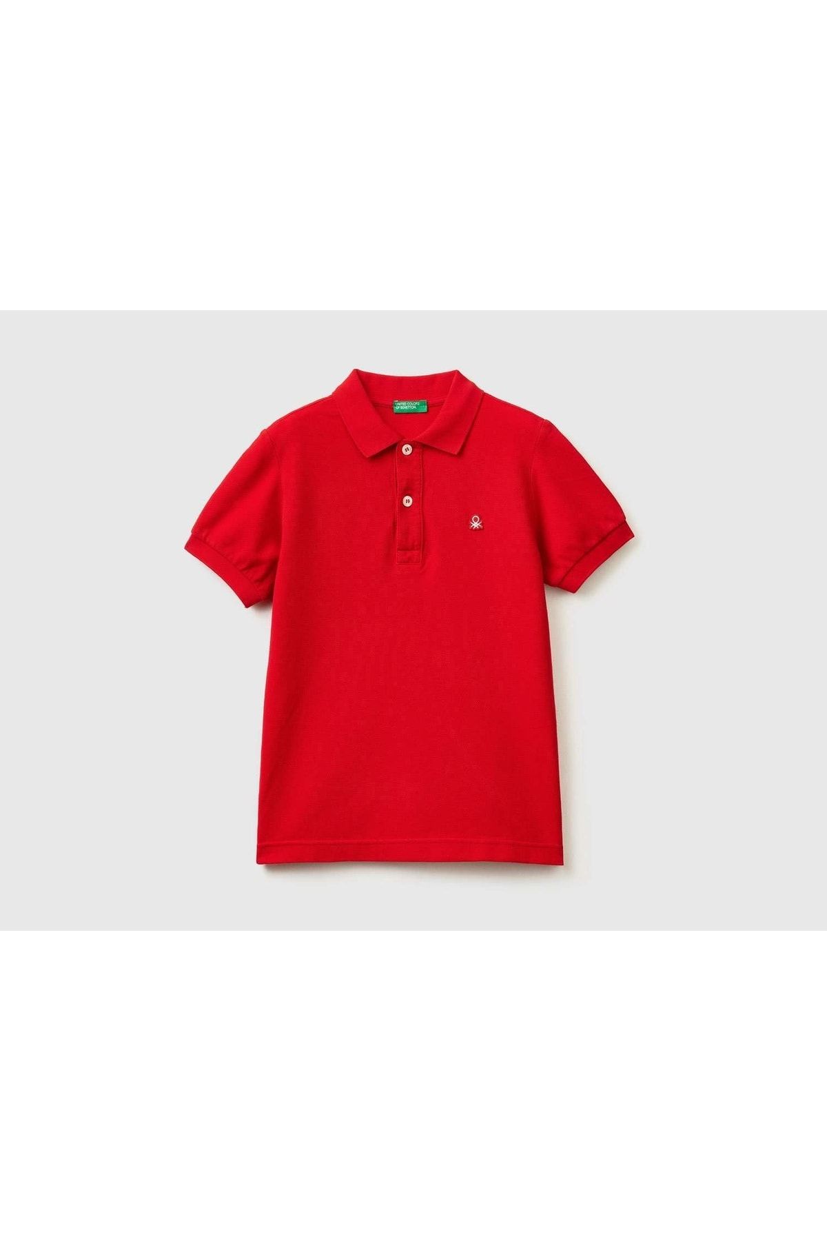 United Colors of Benetton Erkek Çocuk Kırmızı Logolu Polo T-shirt